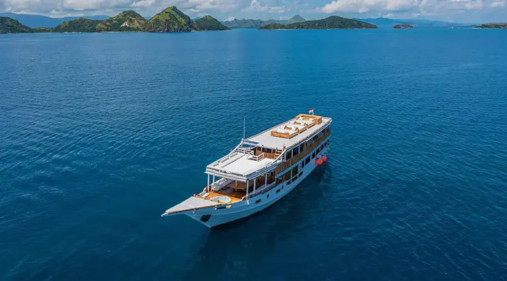 A sailing vessel under way in Indonesian waters